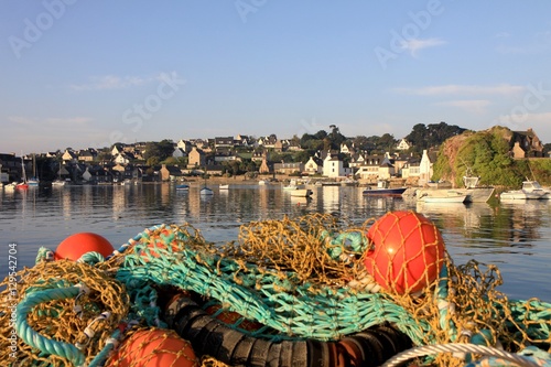 filets de pêche sur le port de Loguivy de la mer,Bretagne,côtes d'Armor photo