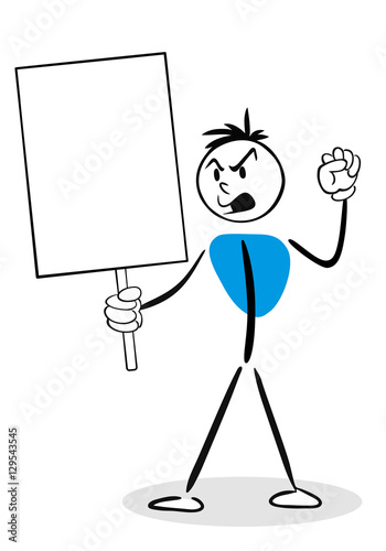 Stickman Concept - Protest Sign