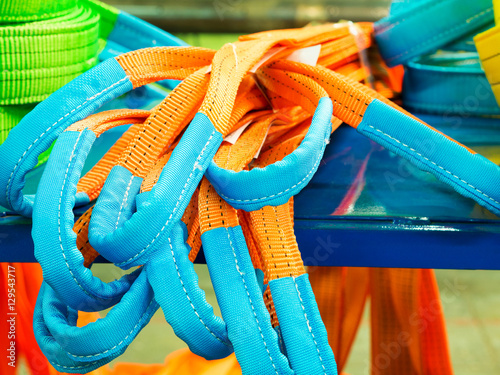 Foto Colorful nylon soft lifting slings
