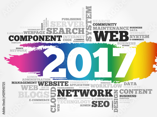 2017 Technology word cloud, business concept background