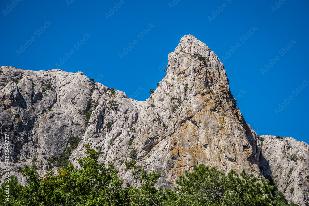 Beautiful mountain landscape in sunny day.