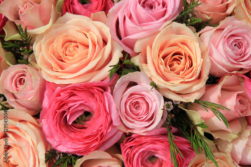 Pink rose bridal bouquet