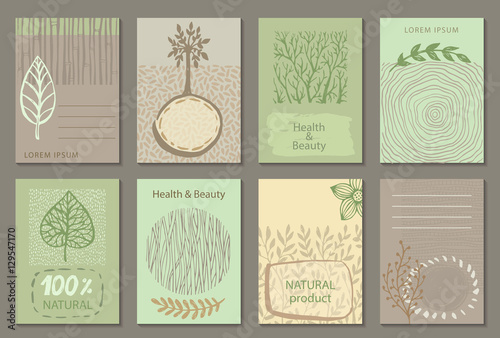 Vector set of eco nature labels or business card templates.