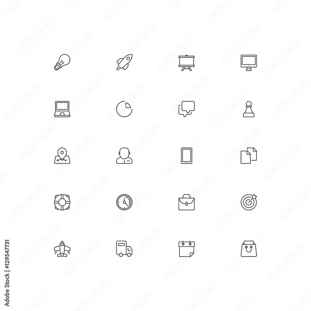 Set of universal flat line icons. Pixel perfect vector icon set for websites and infographics Set of universal flat line icons. Pixel perfect vector icon set for websites and infographics