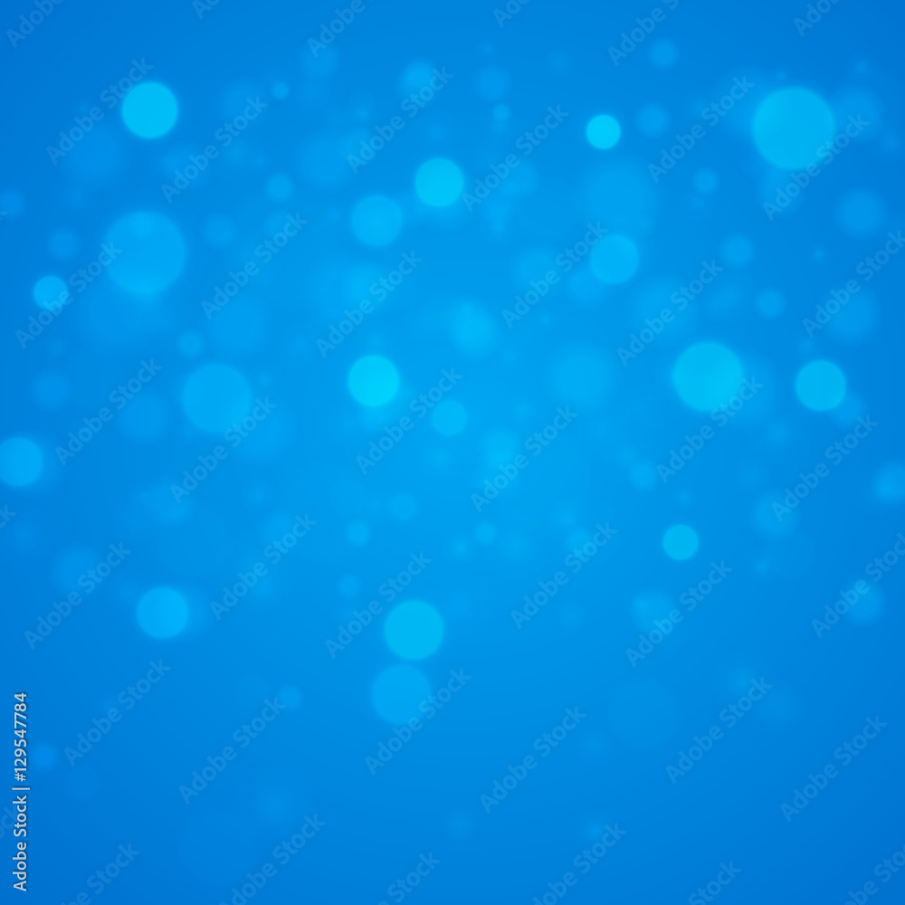 Blue christmas background with lights. Abstract vector illustration. Decorative background for holiday greeting card