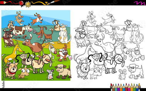 dog characters coloring page