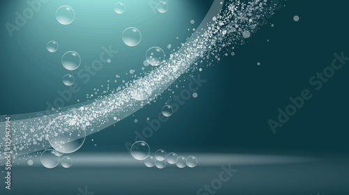 Wallpaper Mural Digital vector abstract empty aqua background with water bubbles and light waves. Ready for product placement and infographic, ads, print or magazine Torontodigital.ca