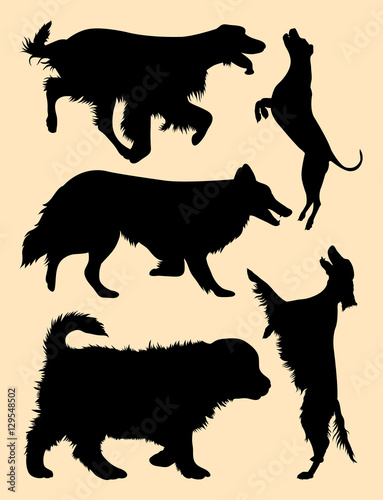 Dog pet animal silhouette. Good use for symbol, logo, mascot, web icon, sign, or any design you want.