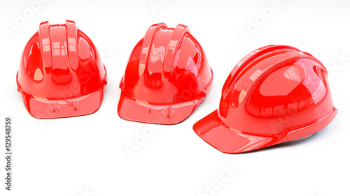 protective helmet on white background with copy space on left si