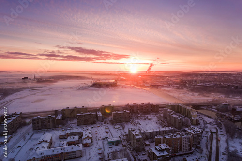 Sunrise over the city of Kaliningrad © castenoid