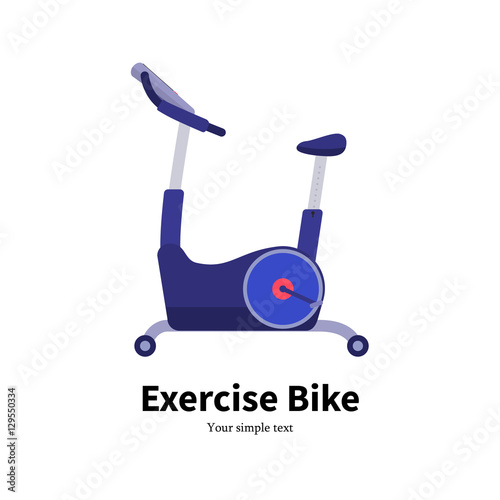 Vector cartoon stationary exercise bike