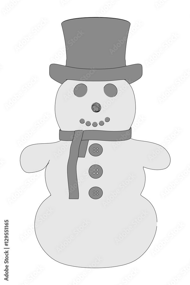 2d cartoon illustration of snowman 2d cartoon illustration of snowman
