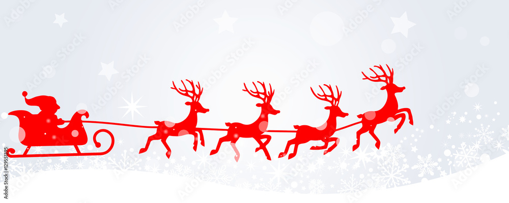 Merry Christmas and Happy New Year wide narrow banner on bokeh.
