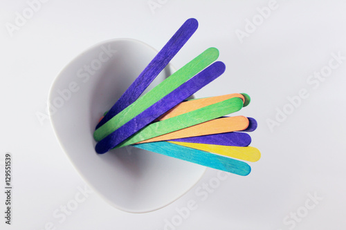 colored sticks isolated on white background