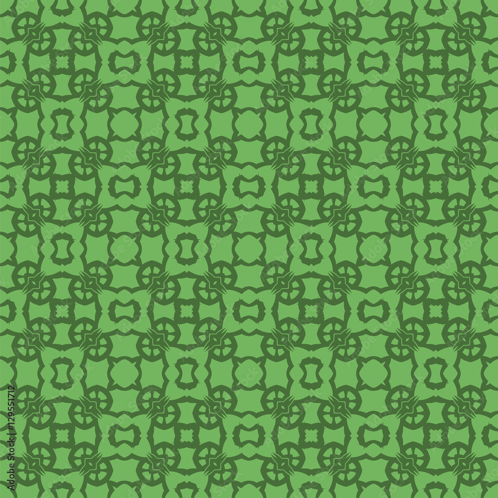 Green Ornamental Seamless Line Pattern. Endless Texture. Oriental Geometric Ornament Green Ornamental Seamless Line Pattern. Endless Texture. Oriental Geometric Ornament