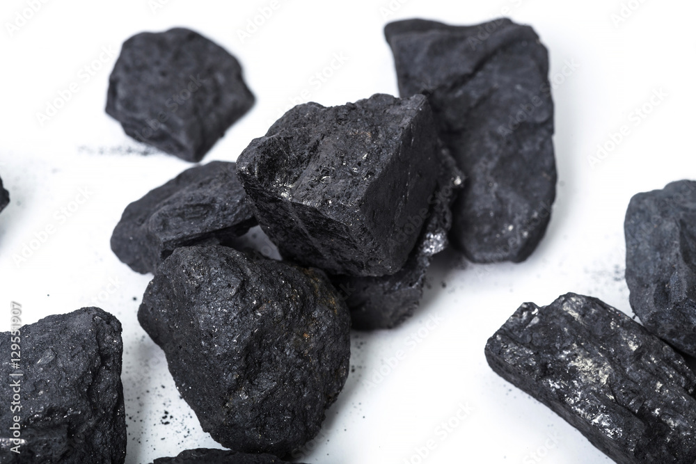 Natural wood charcoal Isolated on white Natural wood charcoal Isolated on white