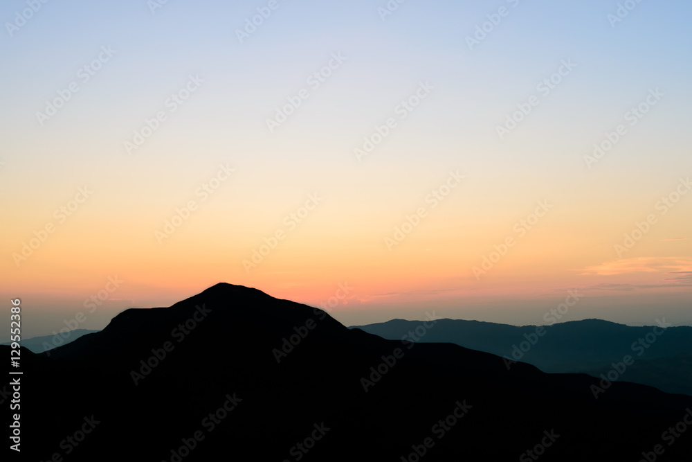 silhouette mountain