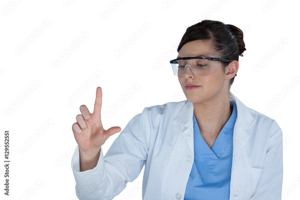 Female scientist conducting an experiment Female scientist conducting an experiment