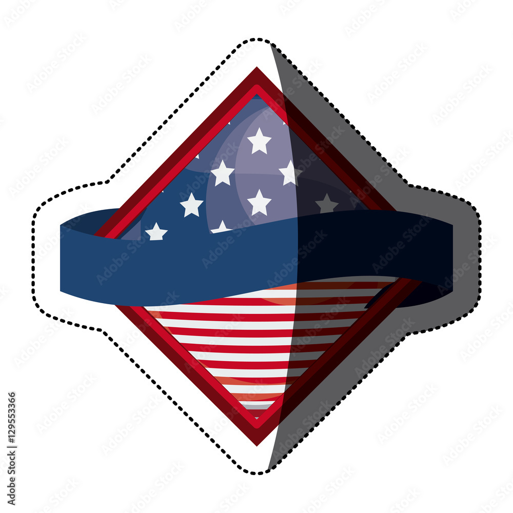 Usa flag inside frame icon. United nation us country and american states theme. Isolated design. Vector illustration Usa flag inside frame icon. United nation us country and american states theme. Isolated design. Vector illustration
