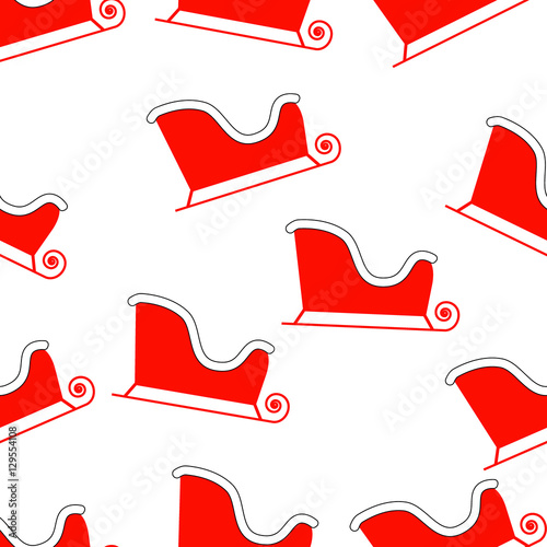 New year pattern with Santa's sleigh