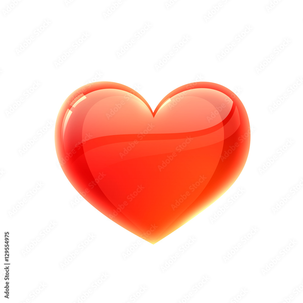Isolated big red heart on white background. Isolated big red heart on white background.