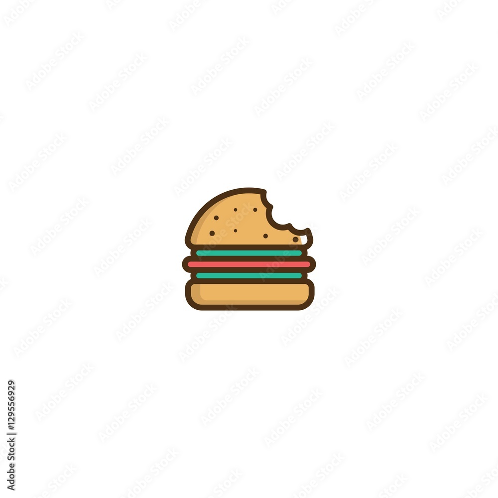 Bite Burger Vector Logo Design Element Bite Burger Vector Logo Design Element