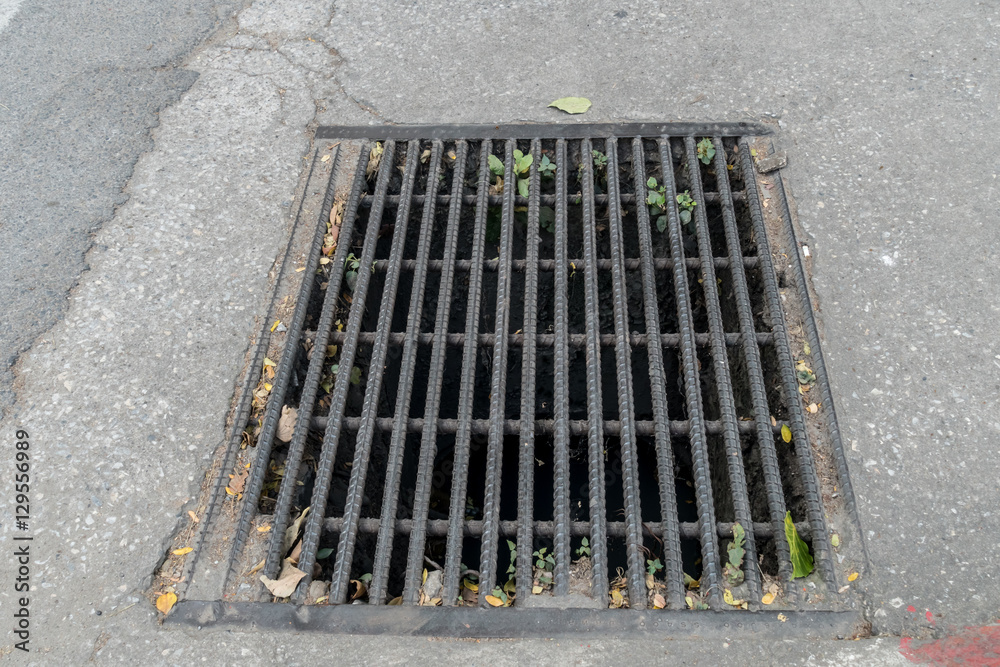 Fototapeta premium Metal drain cover
