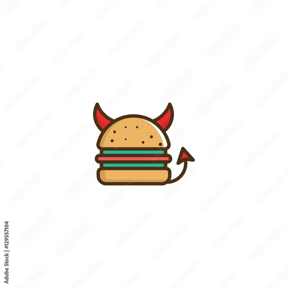 Devil Burger Vector Logo Design Element