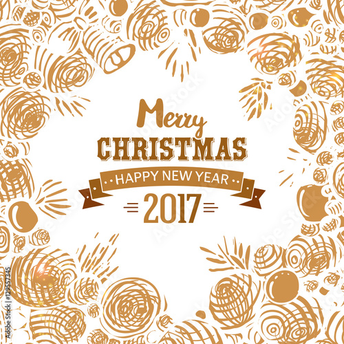Christmas card with hand drawn sketch © appler