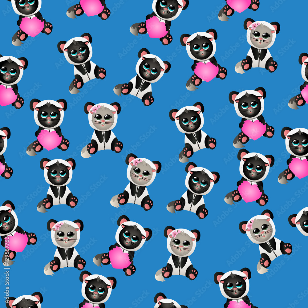 Fototapeta premium cat in panda costume