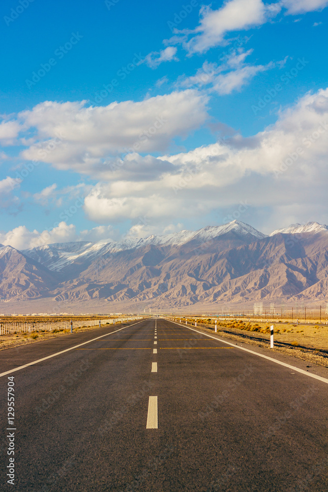 Beautiful highway in Qinghai province right near the Tibet province border