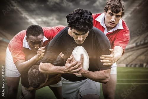 Composite image of rugby stadium