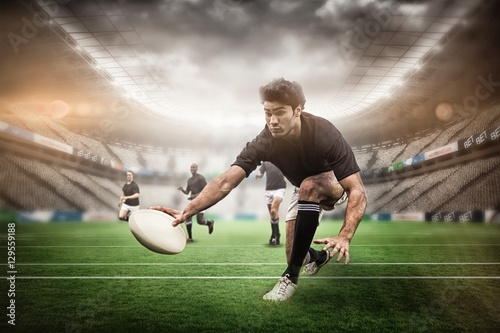 Tableau sur toile Composite image of rugby stadium