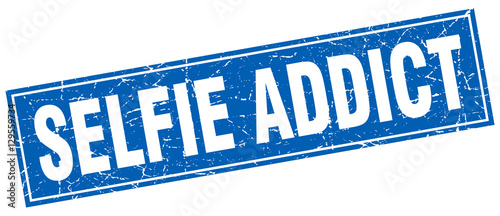 selfie addict square stamp