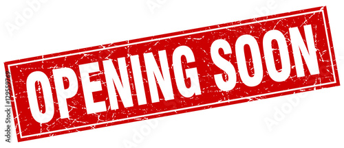 opening soon square stamp