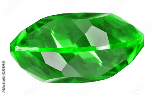 green emerald gem on white