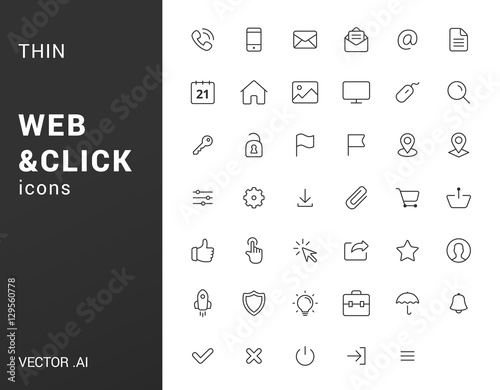 Pack of line web icons.