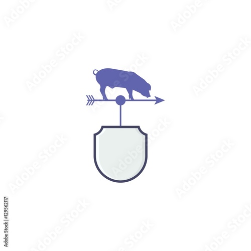 Pig Weather Vane Farm Vector Logo Design Element