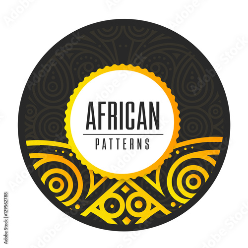 Vector African Golden pattern on black background