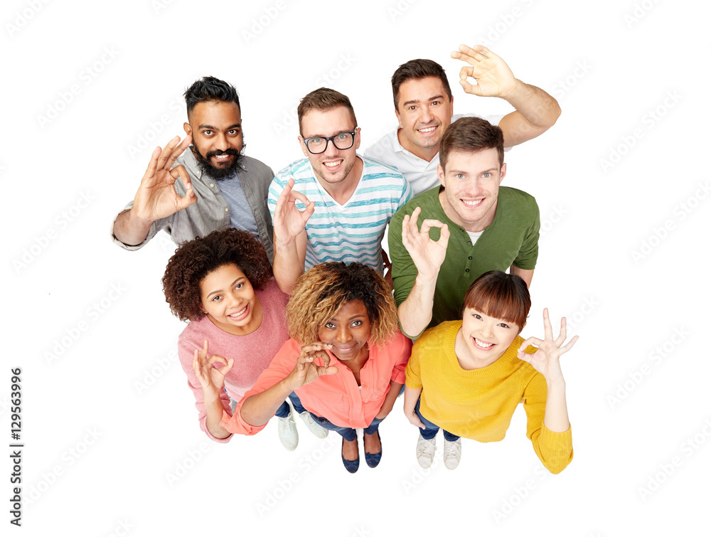 international group of happy people showing ok international group of happy people showing ok