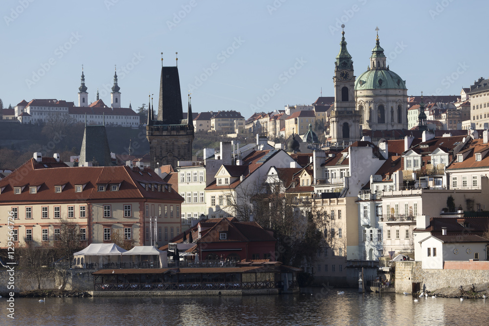 Autumn Lesser Town of Prague with St. Nicholas' Cathedral, Czech Republic