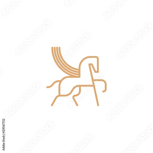 Ancient Pegasus Vector Logo Design Element