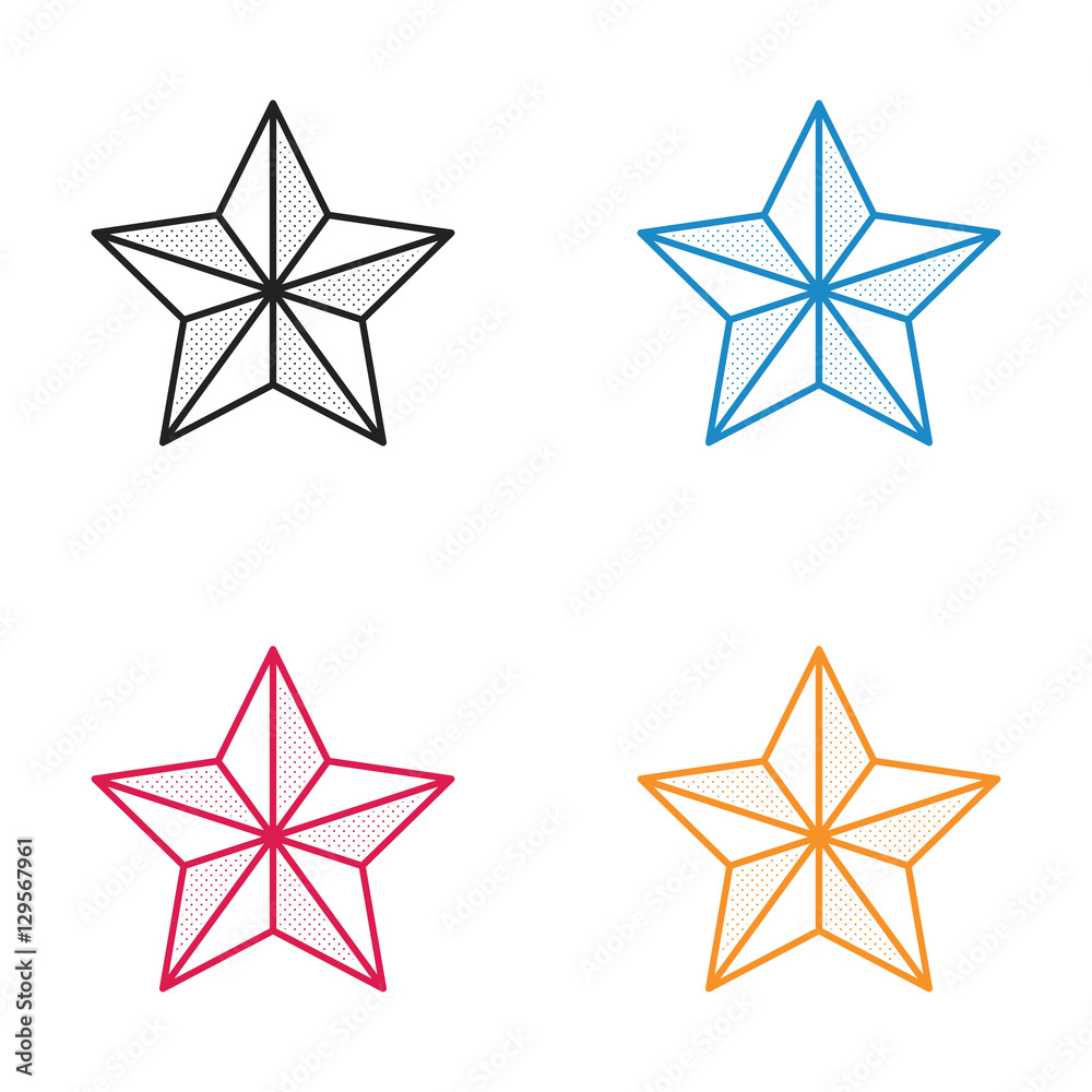 icon Christmas Star dotted style