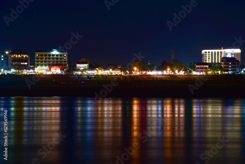 Charming View of Vientiane Across the Mekong River from Nong Khai Province  Thailand