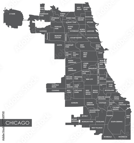 Vector map Chicago district