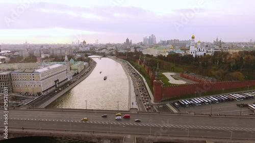 The Moscow Kremlin. The Cathedral square. The Grand Kremlin Palace. Moscow-City. Bell tower of Ivan the Great. The Cathedral Of Christ The Savior. 4K