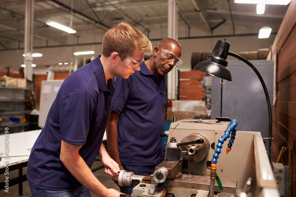 Engineer Training Male Apprentice On Milling Machine Engineer Training Male Apprentice On Milling Machine