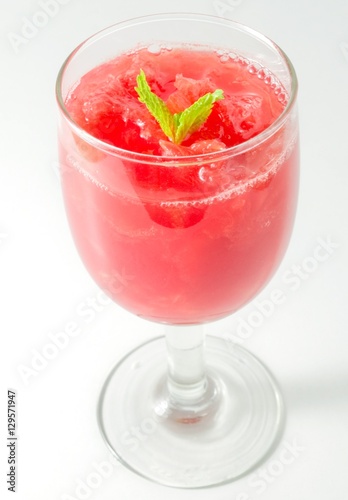 Red Ripe and Sweet Watermelon Juice on White