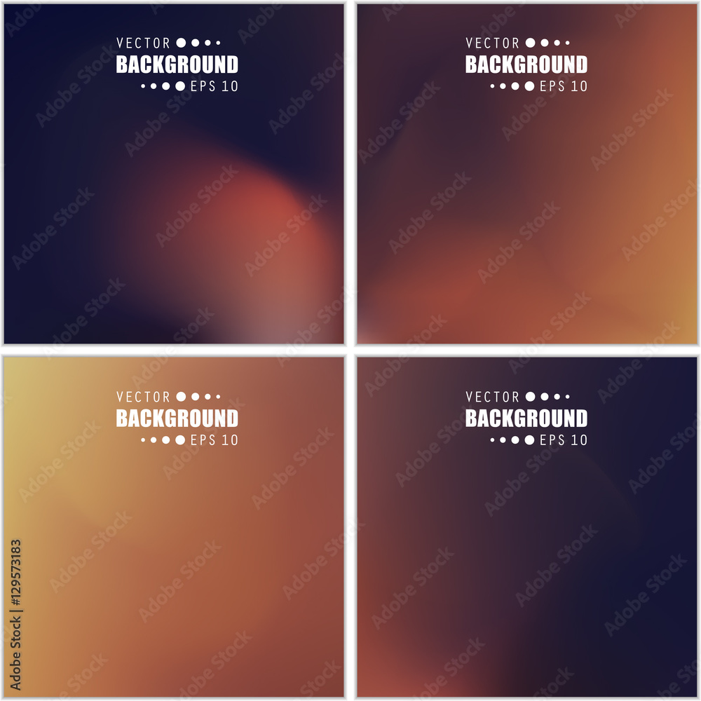 Abstract Creative concept vector multicolored blurred background set. For Web and Mobile Applications, art illustration template design, business infographic and social media, modern decoration