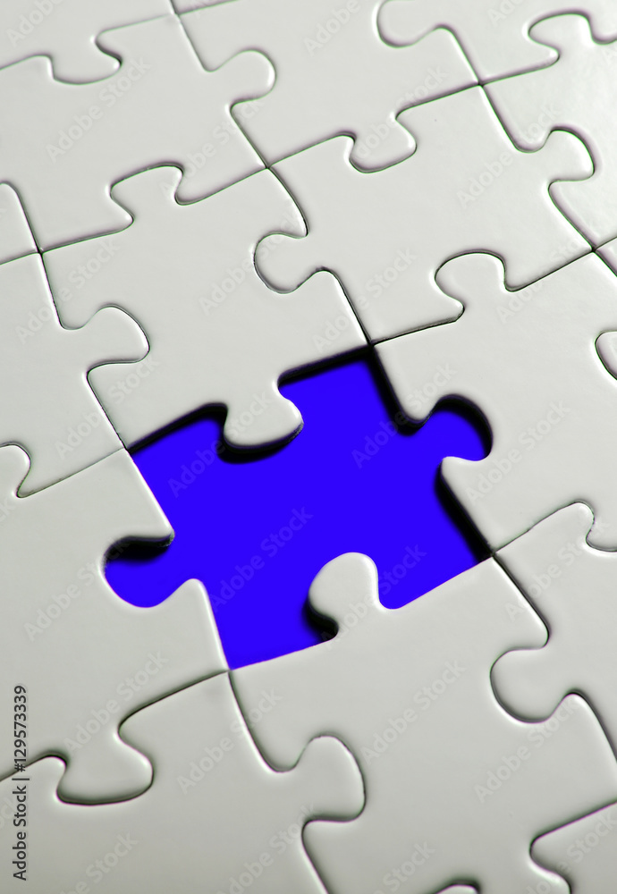 Missing puzzle piece, focus around the empty space. Missing puzzle piece, focus around the empty space.